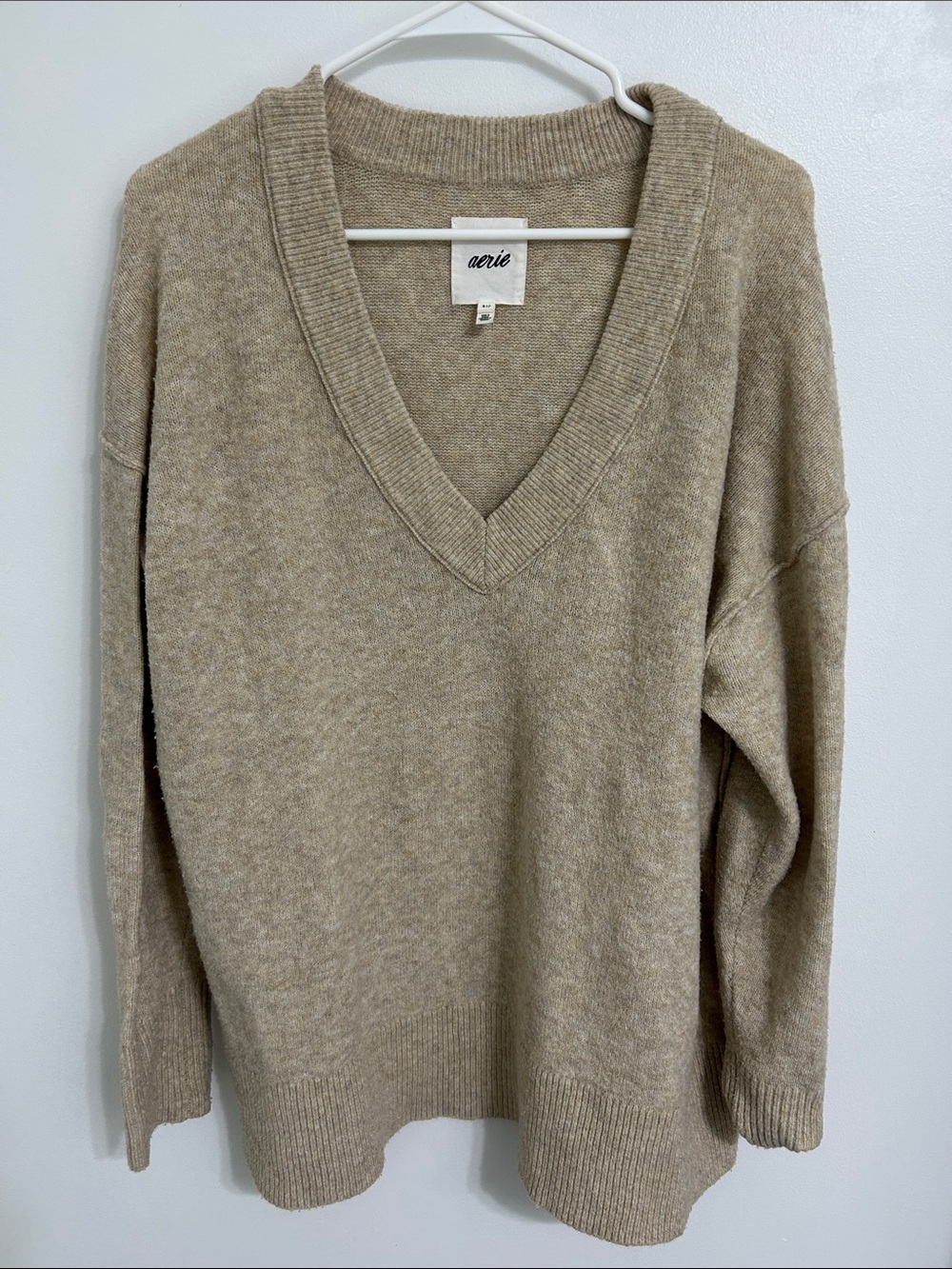 aerie Women's V-Neck Sweater - Taupe
